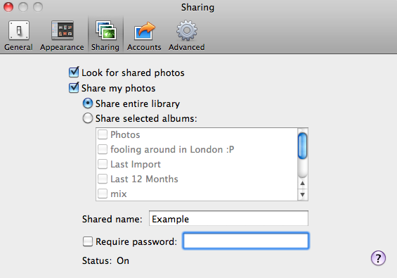 iPhoto Preferences