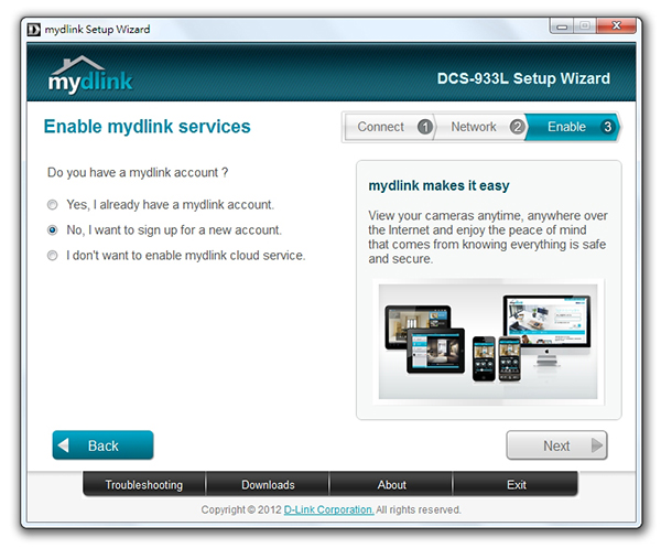 mydlink setup wizard