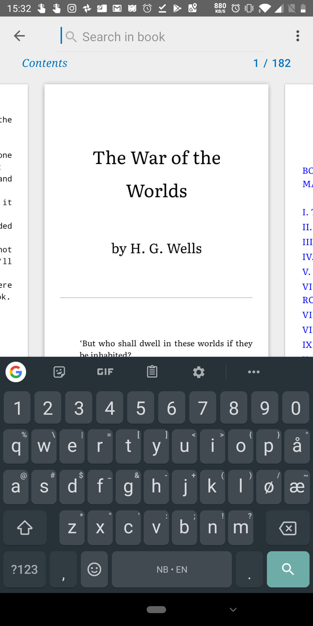 Search in uploaded books - Google Play Books, for Android, version 3.16.1