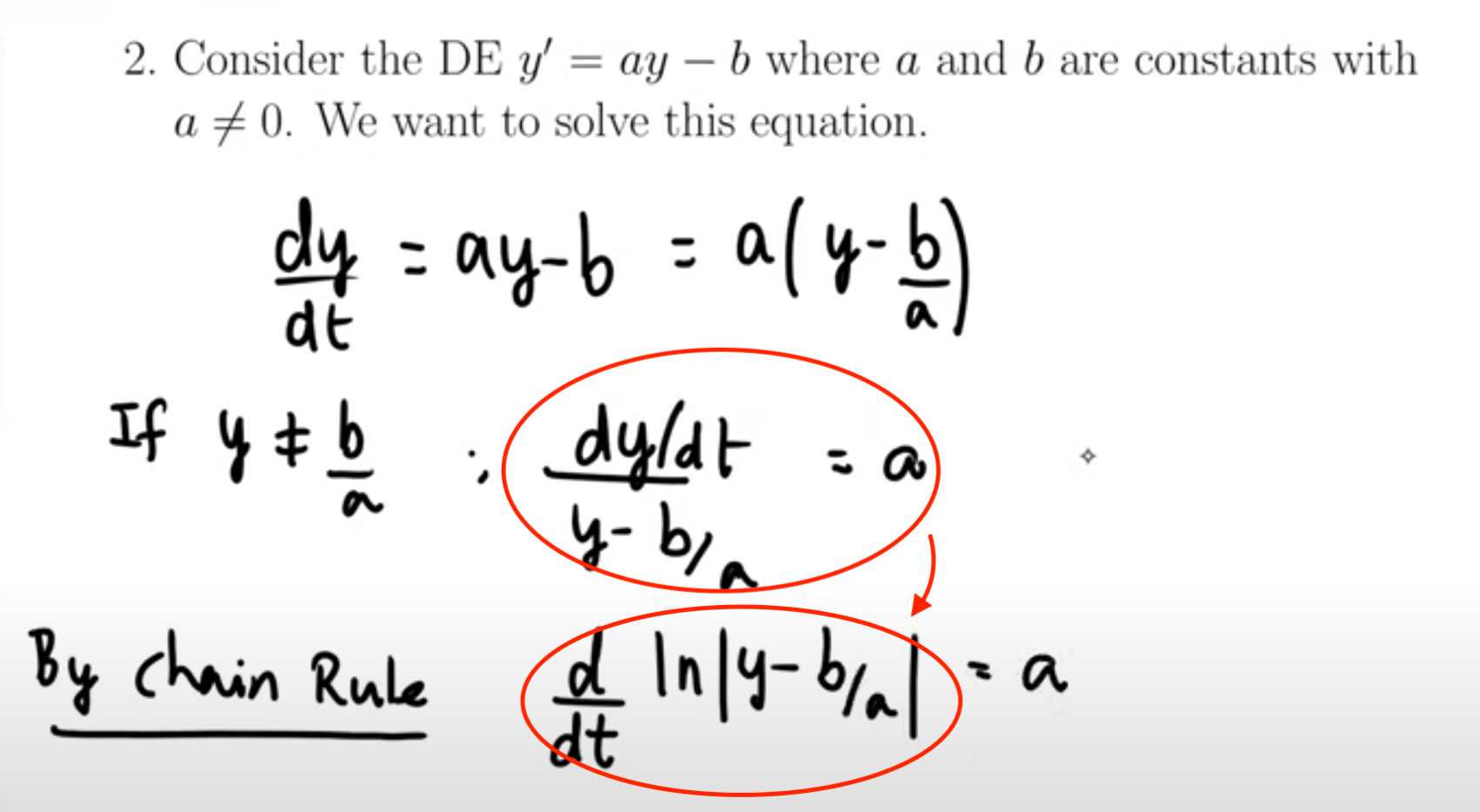 Calculus - Confused With One Step In Solving Differential Equation $y ...