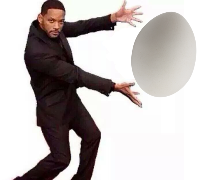 will smith showing off his eggsalent egg