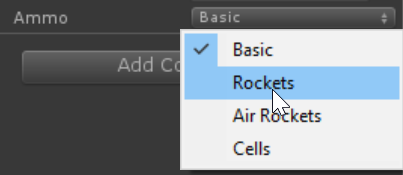 Ammo type dropdown