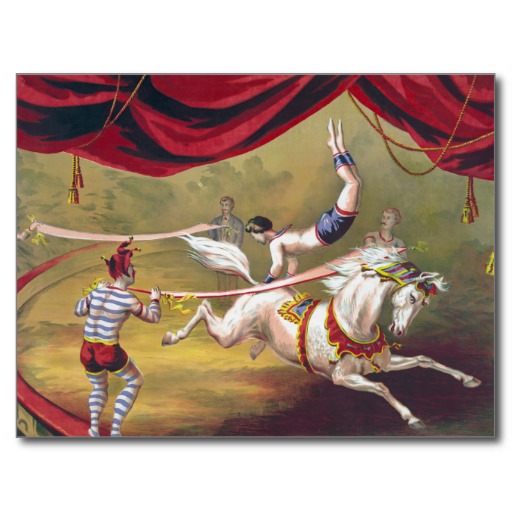 Image of acrobats on horseback