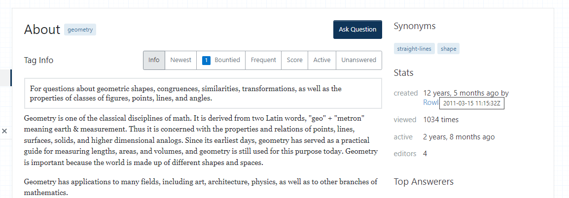 Screenshot from Mathematics Stack Exchange