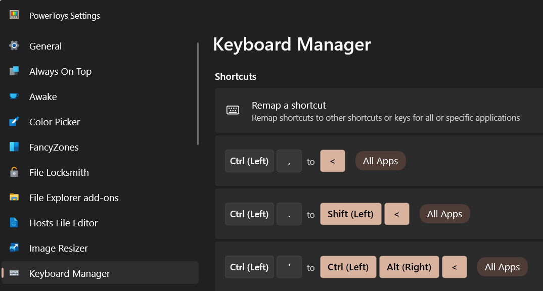 Missing <>| key fix with On-Screen Keyboard and Power toys