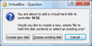 Choose existing disk