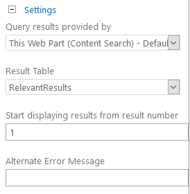 web part settings