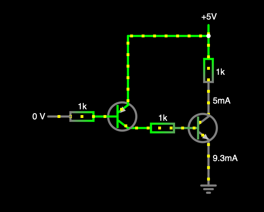 Non-inverting open collector using 2 transistors