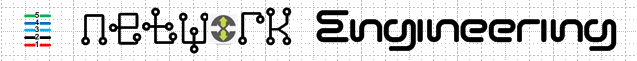 NE 5-layer icon and node network font