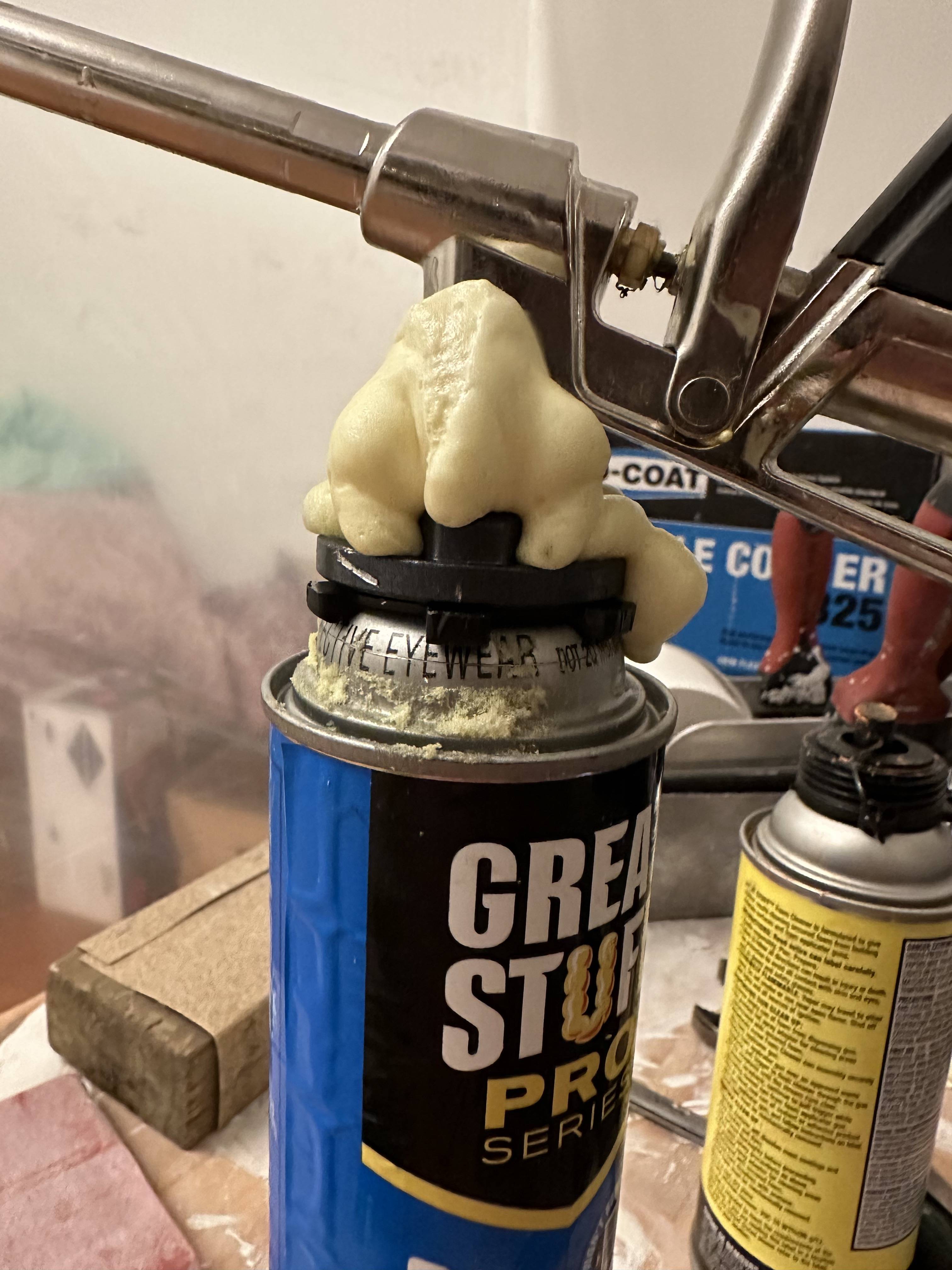 professional spray foam gun leaking at adapter