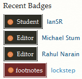 Recent badges