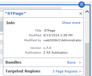 Target Regions in page info