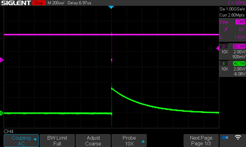 Oscilloscope 200 μs