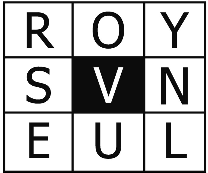 The Word-Target puzzle: A 3x3 grid containing letters