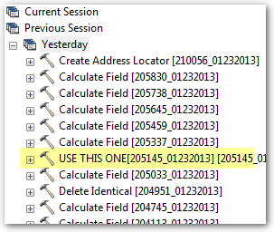 Geoprocessing results