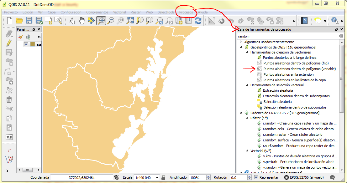 Where to find Random points inside polygons tool