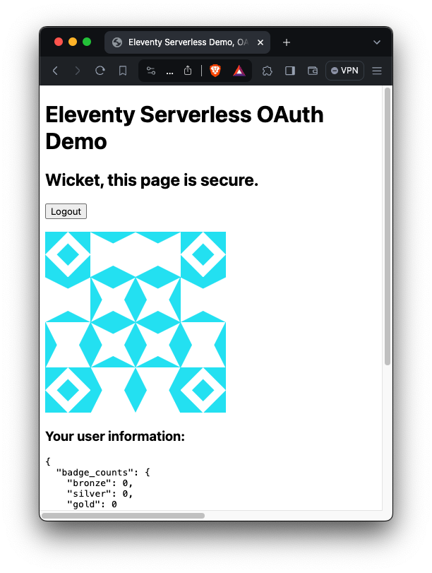 Secure page - Eleventy Serverless OAuth Demo