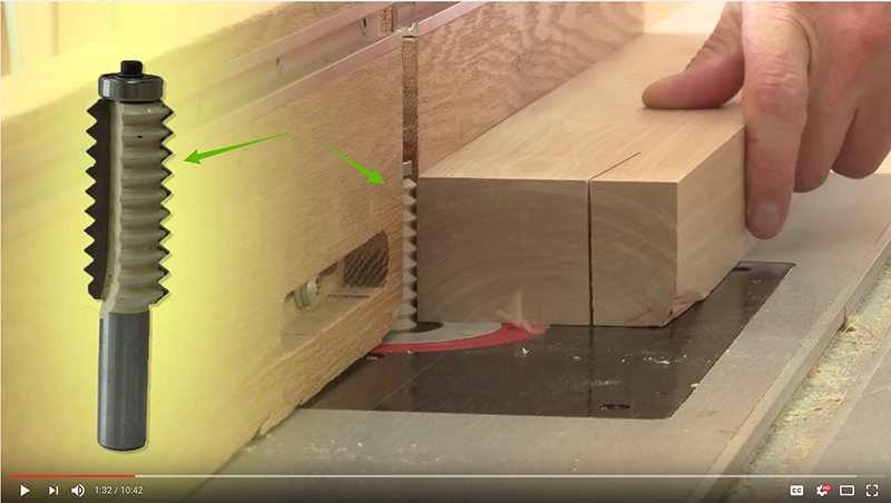 Router table with bit