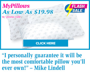 MyPillow ad with quote from Mike Lindell, owner of MyPillow: "I personally guarantee it will be the most comfortable pillow you'll ever own!"