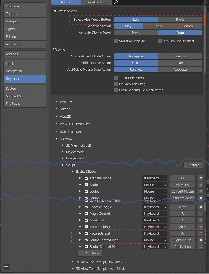 settings in preferences