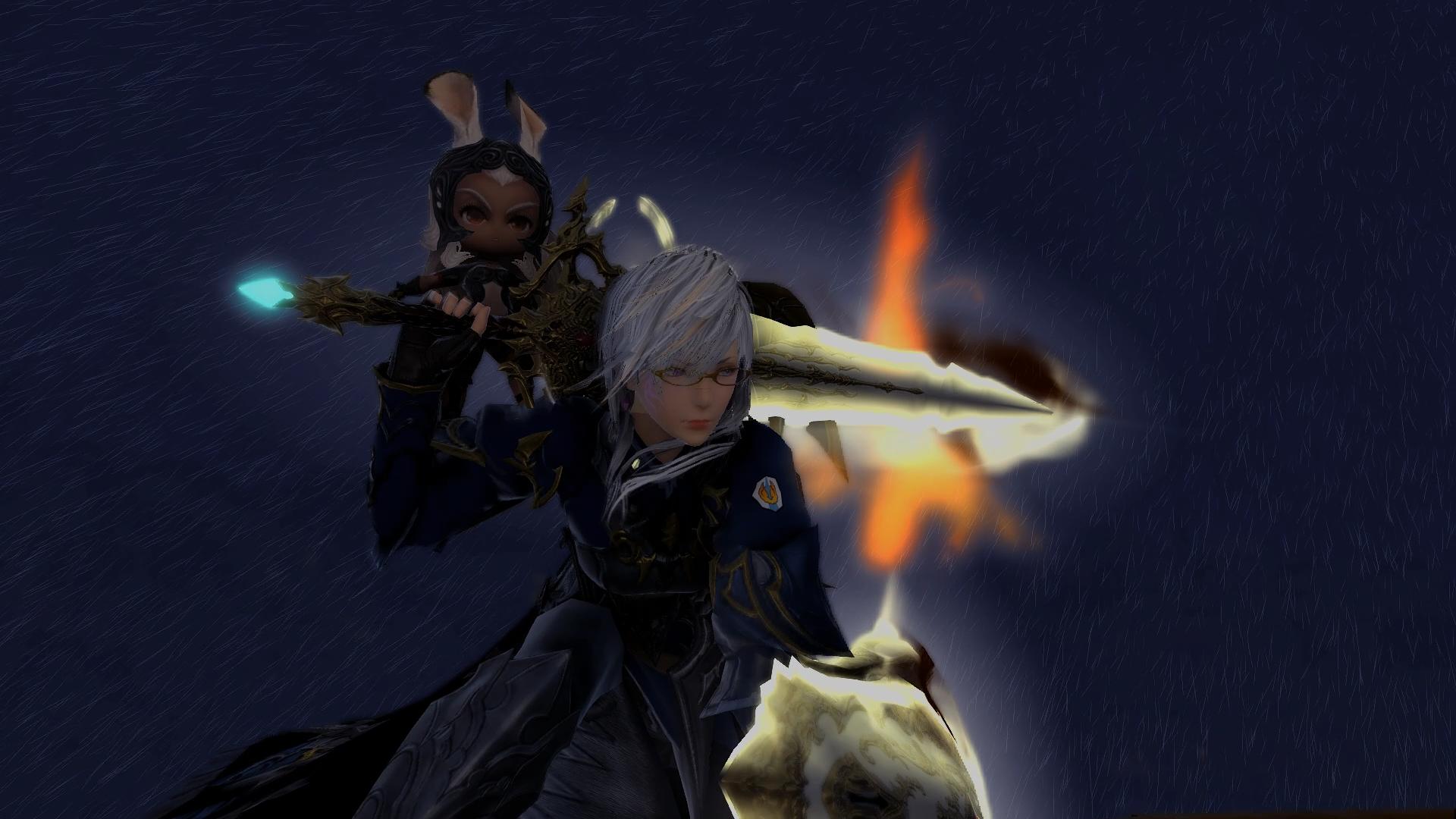 Mir'licia Rathror with Fran in Final Fantasy XIV