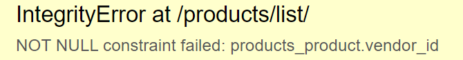 NOT NULL constraint failed error