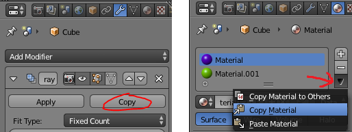 Modifier / Material Copy