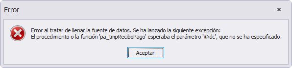 Error de llenado