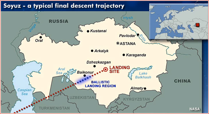 Typical Soyuz reëntry track