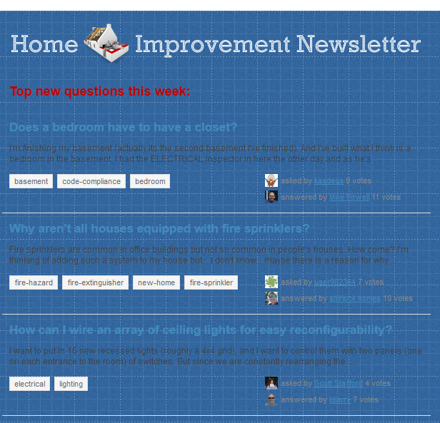 Home Improvement Newsletter screenshot