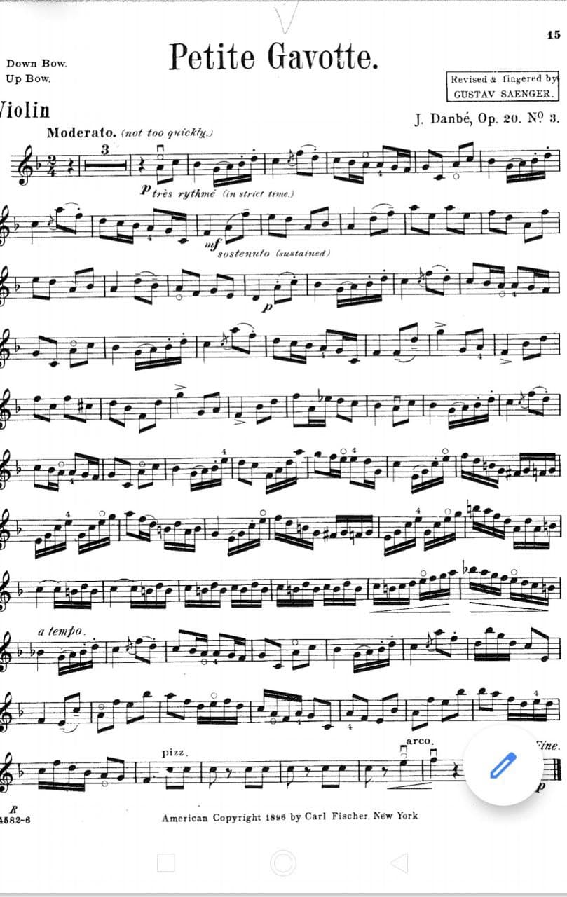 Petite Gavotte violin score