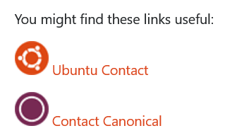 Screenshot of links in https://askubuntu.com/contact