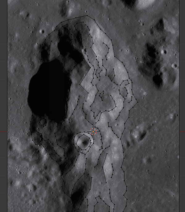 mountain on moon edited in blender