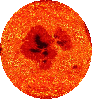 orthographically-projected sun