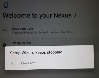 Setup Wizard keeps stopping