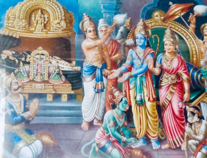 Lord Rama gifts Ranganatha to Vibhishana