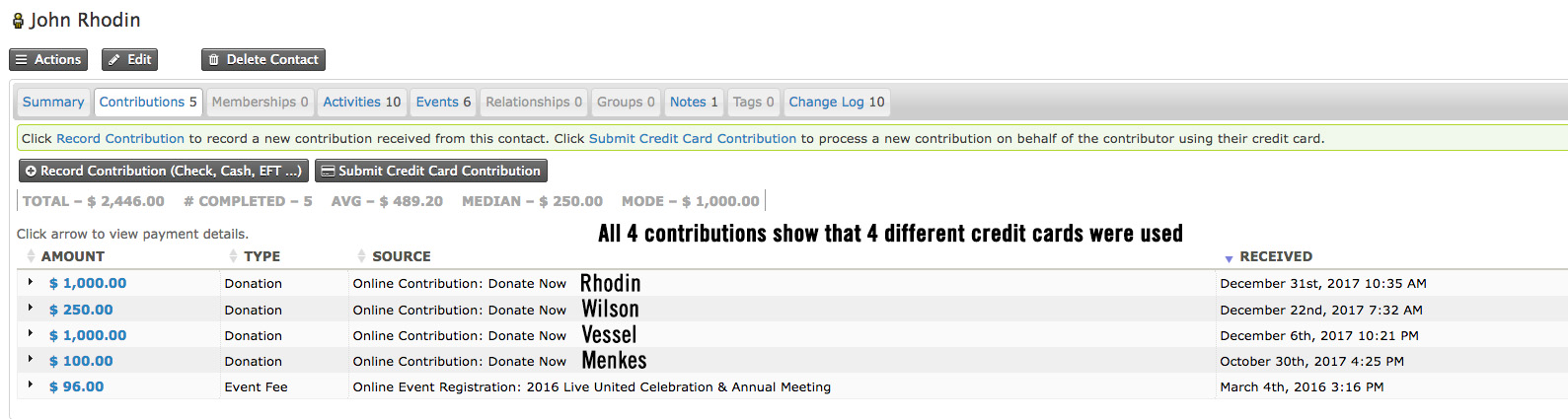 John R's CiviCRM Contributions