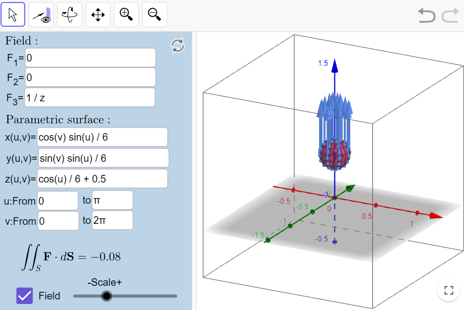 flux of changing field over spherical surface