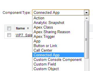 Connected App appears in Managed Package