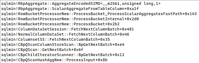 Pushed down aggregate stack trace