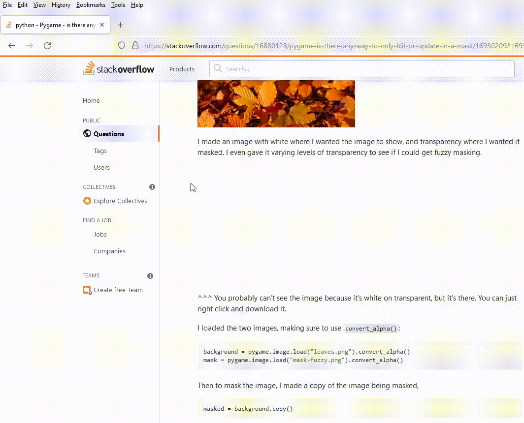 GIF demonstrating refreshing the page with the link to an answer; the answer's background turns orange for a second before fading back to white background