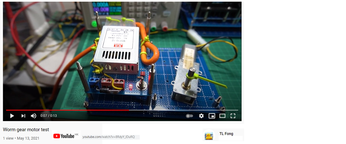 worm gear motor test