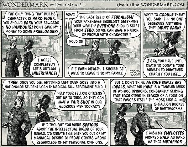 Wonder Mark comic strip about inheritance tax