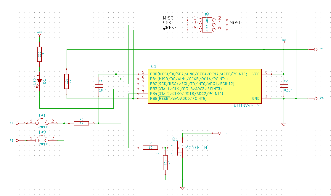 ATTiny45 and MOSFET to drive a high power LED strip