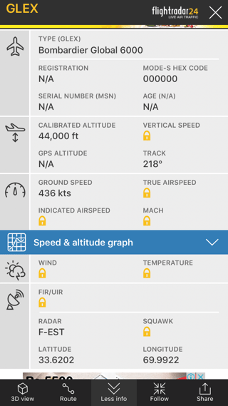 Flight details (still might be find flight if you hurry and check out the latitude and longitude)