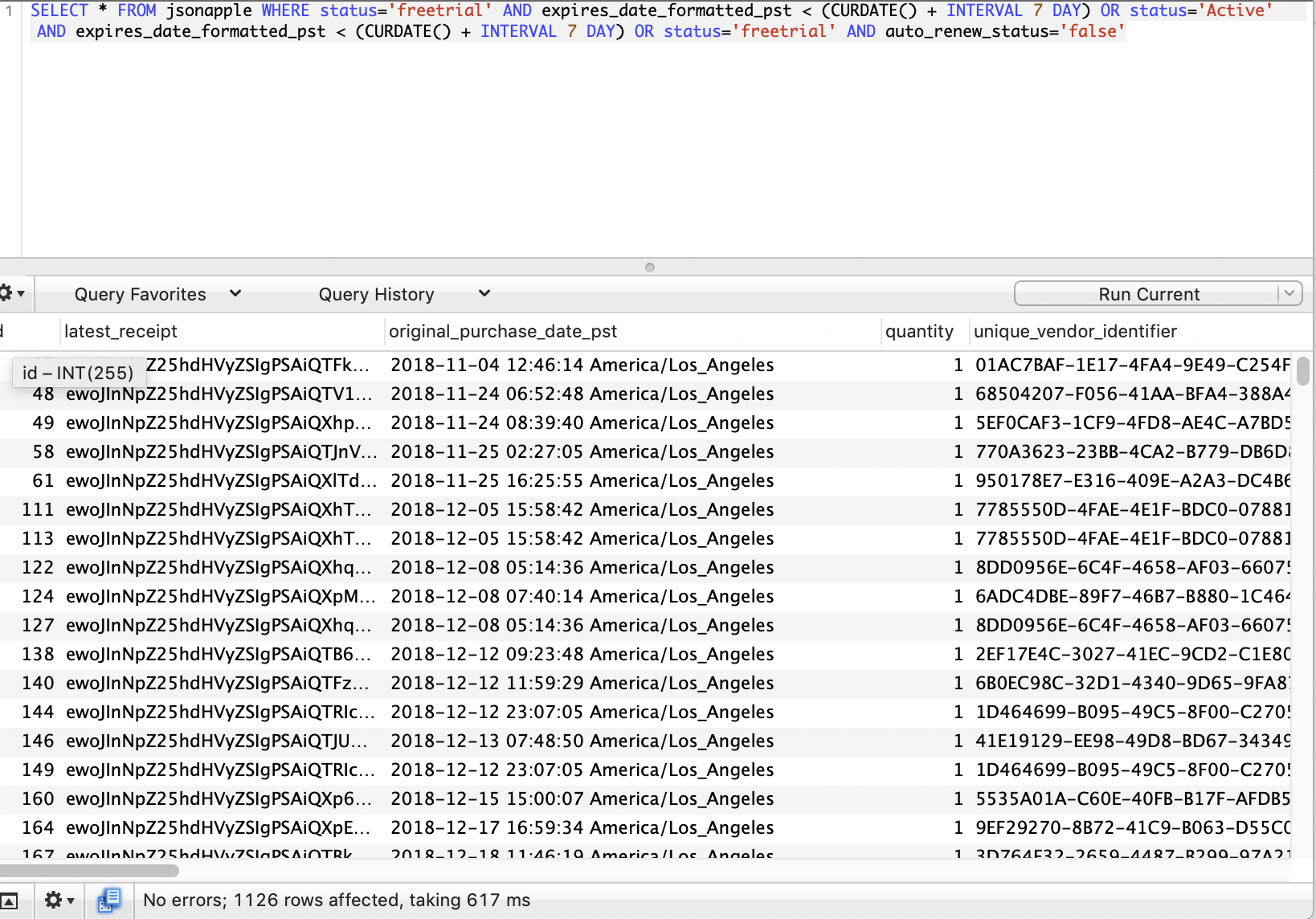 Consulta en mysql