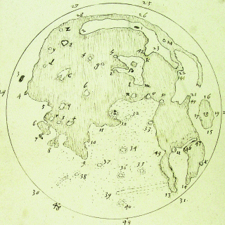 Thomas Harriott's lunar map, c. 1609