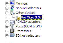 Pro Micro with driver warning - in Device Manager