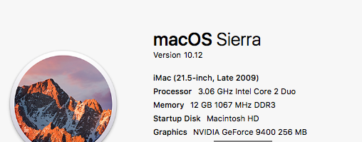 Specs of my iMac