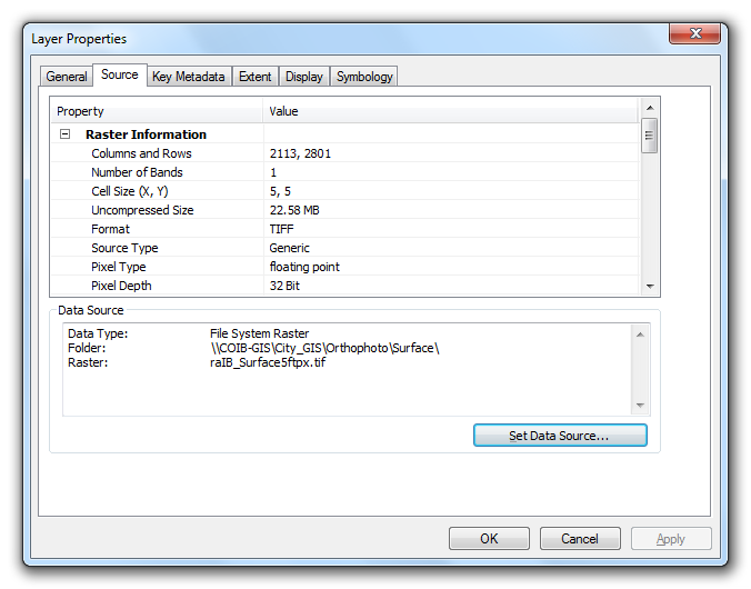 Raster Properties - Cell Size, etc.